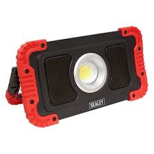 It comes with magnetic base which makes installation a breeze.you can also fix it with a screw, power by. Sealey Led100ws Rechargeable Wireless Speaker Work Light 20w Cob Led Power Bank