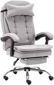 hgna chairs office chair with high back footrest and tilt function executive swivel computer chair linen fabric gray swinging chair chair ergonomic chair
