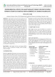 IRJET- Experimental Study on Light Weight Fiber Concrete using Pumice…