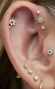 Nina Dainty Small Crystal Flower Ear Piercing Stud Earrings In Silver Or Gold Ear Piercing Studs Tragus Jewelry Ear Jewelry