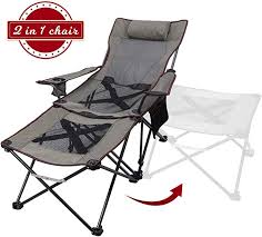 Amazon Com Xgear 2 In 1 Folding Camping Chair Recliner Folding Chaise Lounge Chair With Detachable Ta Chaise Lounge Chair Camping Chair Portable Camping Chair