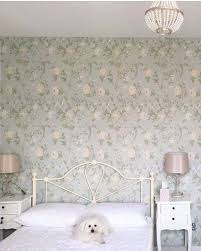 18 Laura Ashley Summer Palace Eau De Nil Floral Wallpaper Wallpaper Bedroom Feature Wall Interior Design Bedroom Bedroom Interior