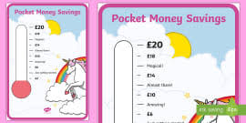 Pocket Money Savings Chart Money Bank Earning Finance