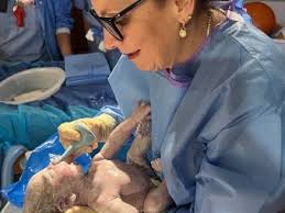 Proud Mom (and Grandma) Lisa Abu-Samra, DNP, CNM Delivers her Granddaughter  at Silver Cross