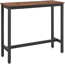 Rated 4.5 out of 5 stars. Pub Dining High Table Sturdy Metal Frame Easy Assembly 100 X 40 X 90 Cm Vasagle Bar Table Industrial Design Narrow Rectangular Bar Table Kitchen Table Rustic Brown And Black Lbt10x Dining
