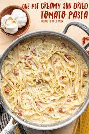 One Pot Creamy Sun Dried Tomato Pasta Recipe Tomato Pasta Sun Dried Tomato Dried Tomatoes