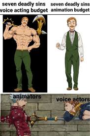 Seven Deadly Sins Seven Deadly Sins Voice Acting Budget Animation Budget En
