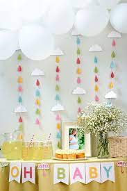April Showers Bring May Flowers Baby Shower Raindrops Backdrop Via Close To My Heart Https Www Cricut Baby Shower April Baby Shower Colorful Baby Showers