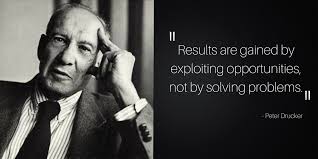 Peter Drucker Results Are Gained By Exploiting Opportunities Not By Solving Problems Problem Solving Peter Drucker Solving