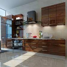 Wood Grain High Gloss Acrylic Mdf Panel For Kitchen Cabinet Door Glossy Kitchen High Gloss Kitchen Cabinets Kitchen Cabinet Remodel