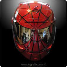Red And Black Spiderman Black Spiderman Motorbike Helmet Custom Helmets