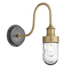 Swan Neck Outdoor Wall Light In Brass Glass Attachment Industville Extension Bathroom Wall Lights Outdoor Bathrooms Outdoor Garden Lighting