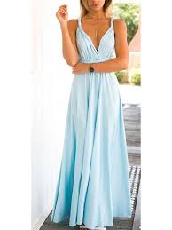 Collana lunga stile etnico azzurro/verde acqua. Vestito Lungo Donna Trasformabile 110178 Bgs