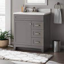 View our current range of 24 inch bathroom vanity cabinets. Home Decorators Collection Thornbriar 30 In W X 21 In D Bathroom Vanity Cabinet In Cement Tb3021 Ct The Home Depot