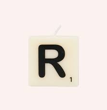 letter and numbers candle r