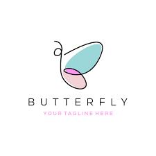 Letter B Colorful Butterfly Line Art Logo Overlay Transparent Sheets Style By Linimasa Butterfly Line Art Logo Illustration Design Craft Logo