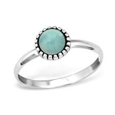 Gemstone rings (mouseover to view in 360°). Blue Circle Amazonite Silver Gemstone Ring Studio Jewellery Au