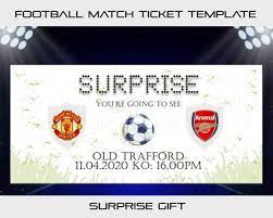Surprise Gift Football Ticket Football Match Fake Tickets Etsy Football Ticket Surprise Gifts Match Tickets