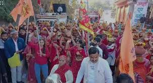 Grand Kalash Yatra taken out on the occasion of first annual festival,  Bhandara will be held on 22 January-m.khaskhabar.com