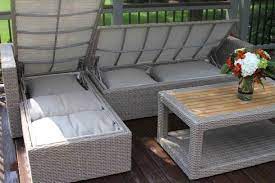 This pliable weave used to make furniture is traditionally constructed from rattan, split reed, or coated paper and is sometimes reinforced with metal. Built In Storage Patio Cushion Storage Diy Outdoor Cushions Outdoor Furniture Storage
