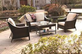 Outdoor Living Bray 4 Piece Outdoor Chat Set By Gathercraft At Darvin Furniture Outdoor Furniture Sets Outdoor Living Furniture