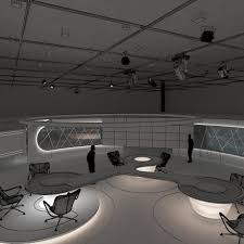 Virtual Broadcasting Tv News Studio 028 3d Model Tv Set Design Exhibition Stand Virtual Studio