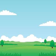Nature Landscape Vector With Green Grass Trees Blue Sky And Clouds Suitable For Background Or Illustration Nature Clipart Landscape Illustration Png And Vect Sky And Clouds Background Images Vector Trees