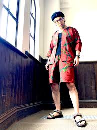 鯉口 シャツ 着こなし 男性