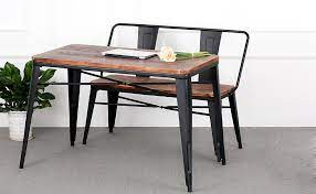 Antique metal kitchen tables expands antonyms examples. Amazon Com Ikayaa Industrial Dining Table Antique Outdoor Indoor Kitchen Rectangular Table With Metal Legs Pinewood Top Dinette Table Furniture Tables
