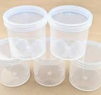 BULK 6 Ounces Clear Plastic Containers With Clear, White or ...