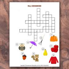 They're equally good for kids learning how to spell, for adults wanting to stimulate their mind, or for senior citizens looking to keep their minds sharp. Fall Crossword Puzzle For Kids Find A Free Printable