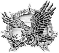 Black And White Eagle Flag Tattoo Mexican Eagle And Snake Tattoo Design In Animal Snake Tattoo Design Aztec Tattoo Mexican Art Tattoos