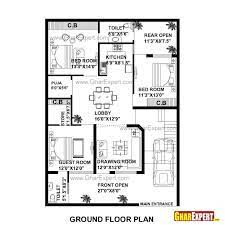Cool House Plan For 35 Feet By 50 Feet Plot Plot Size 195 Square Yards Gharexpert House Plan Clear D 2bhk House Plan 20x40 House Plans House Construction Plan