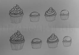 How to draw a cute cake? How To Draw Cupcakes Step By Step Drawing Guide By Mariealessandra Dragoart Com