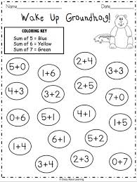 Free Groundhog Day Math Worksheet Solve The Addition Problems Then Color Using The Color Key This Pr Math Worksheet Kindergarten Books Numbers Kindergarten