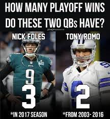 Nick Foles Is Clutch Tony Romo Is Not Check Link In My Bi Philadelphia Eagles Funny Philadelphia Eagles Helmet Tony Romo Memes