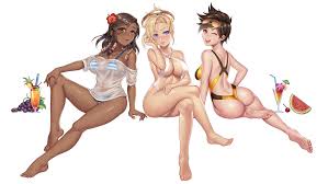 mercy, tracer, and pharah (overwatch and 1 more) drawn by leaf98k | Danbooru
