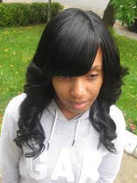 For short hair, a sew in bob hairstyle can look really great. Simplicity Full Loose Curls Weave With Side Bangs Love Yourself Love Your Hair