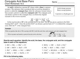 Teacher notes use the following. 11 3 Conjugate Acids And Bases Science Chemistry Acids And Bases Showme