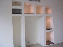 Creation Bibliotheque Meuble En Placoplatre Amenagement Salon Amenagement Interieur Maison Deco Meuble Tele