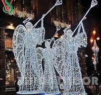 Outdoor Christmas Sculpture LED Decoration Lighted Angel Motif Lights