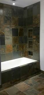 Garcia Bathroom Renovation Bathroom Tub Shower Natural Slate Stone Tile Room Renovation Bathrooms Remodel Bathroom Renovations