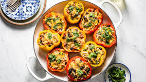 You remove the top of the pepper and then fill it with a fully cooked filling. Stuffed Bell Peppers Stuffed Peppers Recipe Cooking Teach