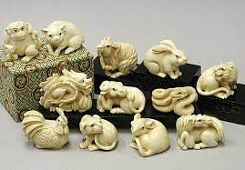 Any netsuke that has moving parts or hidden surprises. Collection Of Netsuke Animals Netsuke Carving Bone Carving