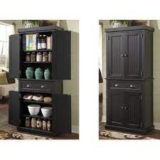 4.5 out of 5 stars. Hstl Furniture Tall Kitchen Pantry Storage Cabinet Utility Cupboard Distressed Solid Wood Black