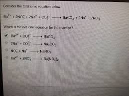 Which Is The Net Ionic Equation For The Reaction Brainly Com