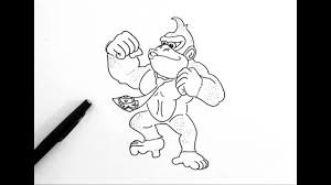 Comment Dessiner Donkey Kong Youtube Tricks and techniques.donkey kong drawing.dk king drawing step by step easy. comment dessiner donkey kong