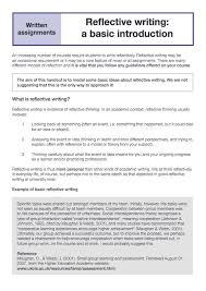 Reflective Writing Academic Writing Reflective Essay Examples Reflective Journal Example
