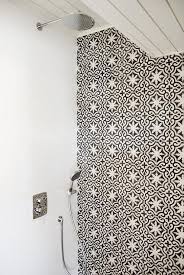Black And White Moroccan Wall Tiles Shower With Black And White Moroccan Tiles Mediterranean Bathroom Moroccan Tiles Moroccan Interiors Morrocan Tile