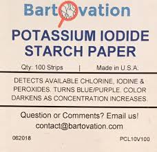 potassium iodide starch paper test strips vial of 100 strips bartovation test papers